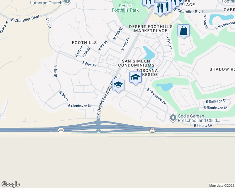 map of restaurants, bars, coffee shops, grocery stores, and more near 1025 East Liberty Lane in Phoenix