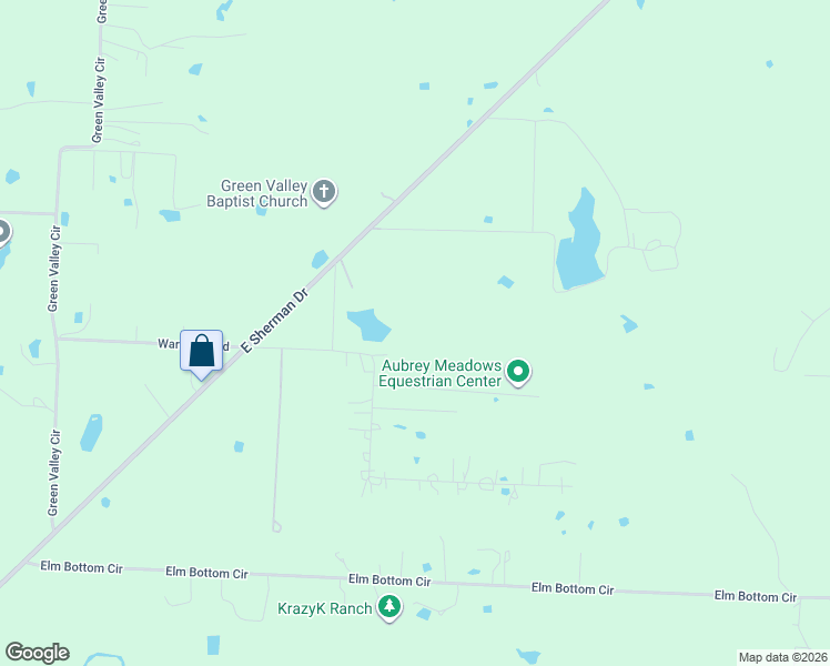 map of restaurants, bars, coffee shops, grocery stores, and more near 3497 Sauls Road in Aubrey