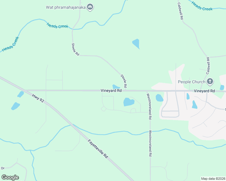 map of restaurants, bars, coffee shops, grocery stores, and more near 1330 Vineyard Road in Griffin
