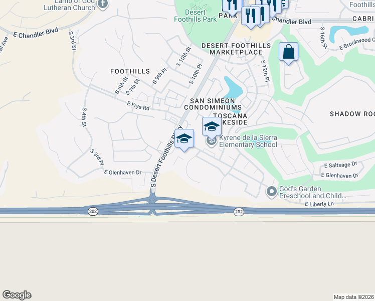 map of restaurants, bars, coffee shops, grocery stores, and more near 1025 East Liberty Lane in Phoenix