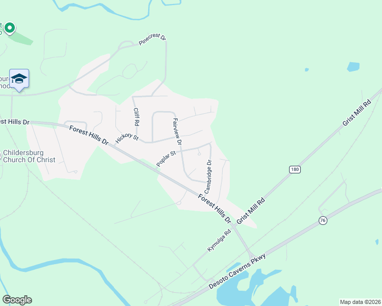 map of restaurants, bars, coffee shops, grocery stores, and more near 204 Poplar Street in Childersburg