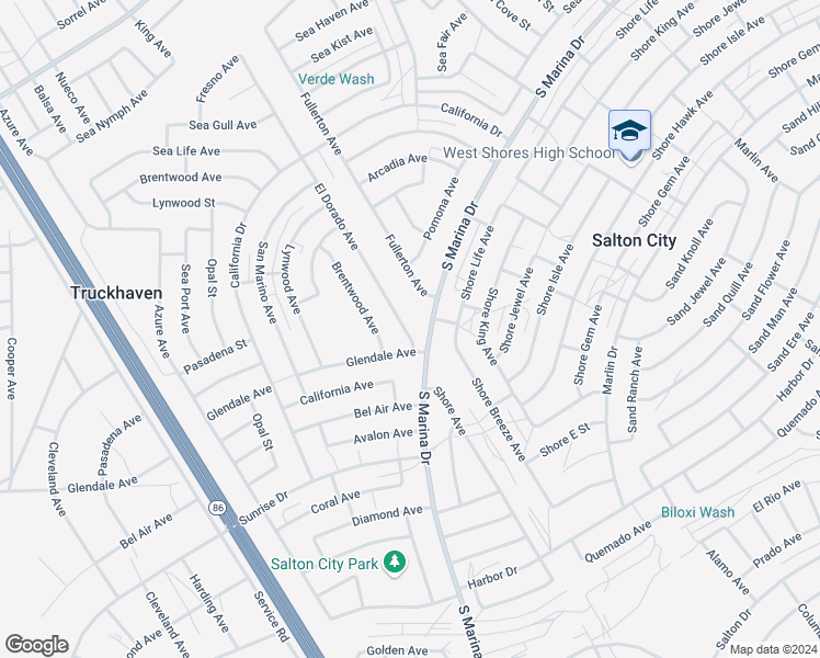 map of restaurants, bars, coffee shops, grocery stores, and more near 2308 El Dorado Avenue in Thermal