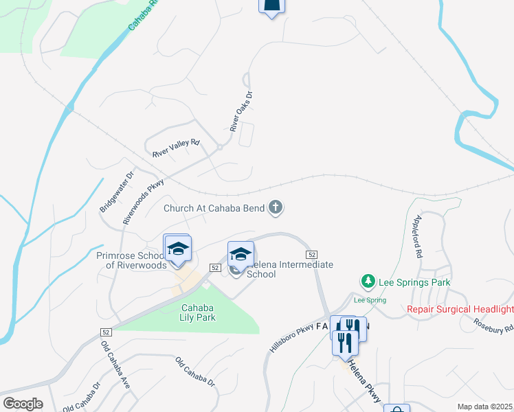 map of restaurants, bars, coffee shops, grocery stores, and more near 243 Park Lake Trace in Helena