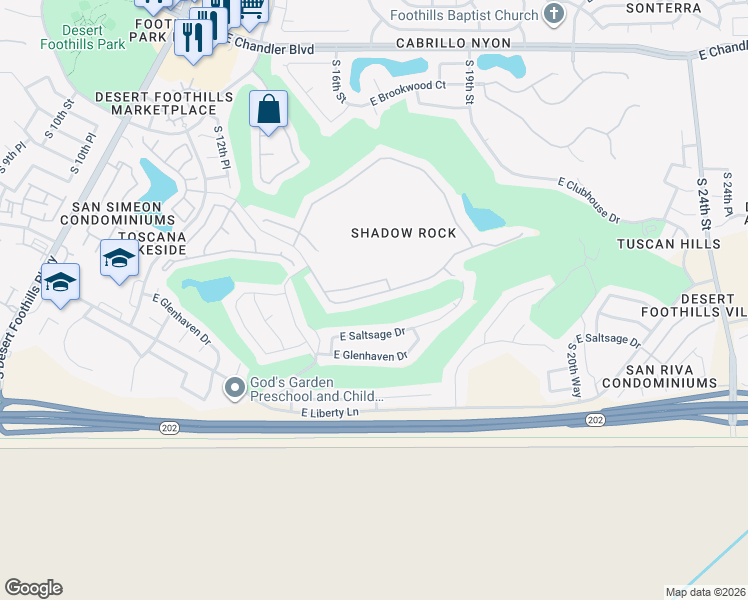 map of restaurants, bars, coffee shops, grocery stores, and more near 1641 East Briarwood Terrace in Phoenix