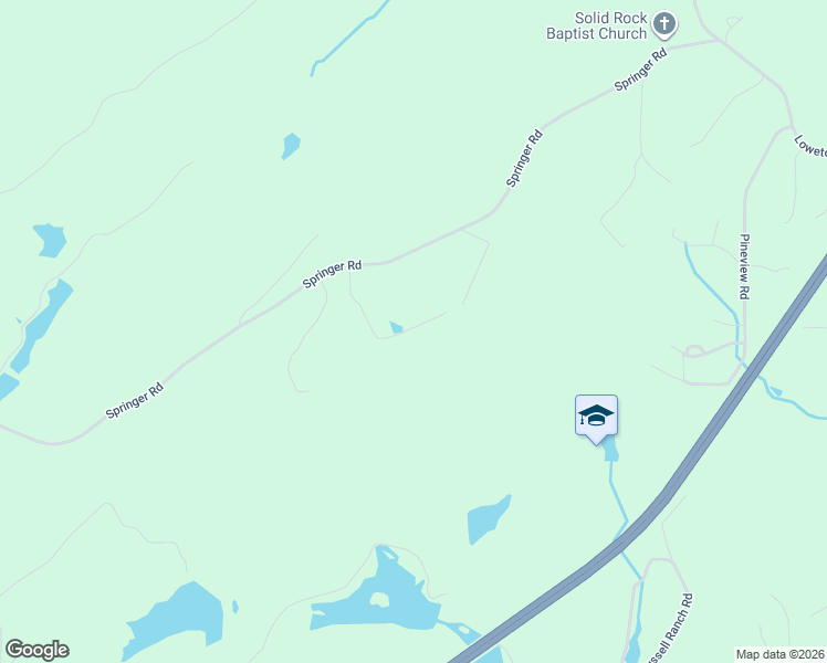 map of restaurants, bars, coffee shops, grocery stores, and more near 7510 Springer Road in McCalla