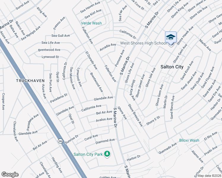 map of restaurants, bars, coffee shops, grocery stores, and more near 2310 El Dorado Avenue in Thermal