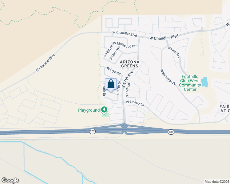 map of restaurants, bars, coffee shops, grocery stores, and more near 16631 South 17th Drive in Phoenix