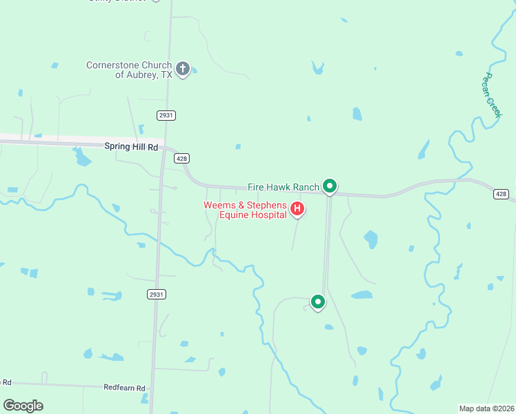 map of restaurants, bars, coffee shops, grocery stores, and more near 11698 Farm to Market Road 428 in Aubrey