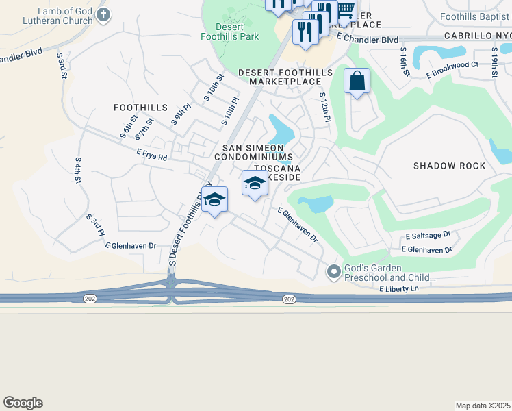 map of restaurants, bars, coffee shops, grocery stores, and more near 1122 East Liberty Lane in Phoenix