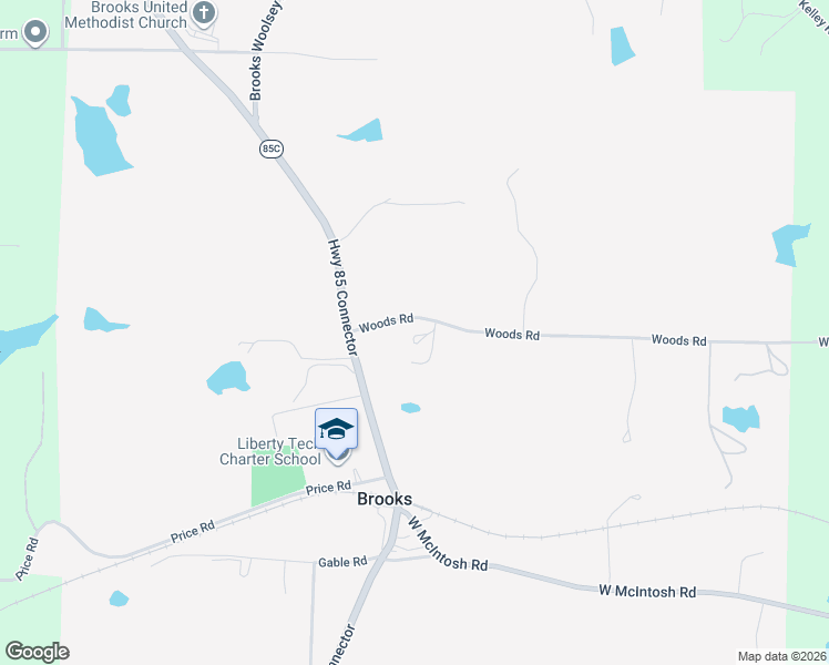 map of restaurants, bars, coffee shops, grocery stores, and more near 139 Woods Road in Brooks