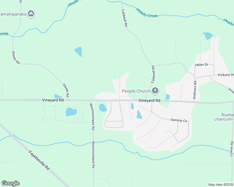 map of restaurants, bars, coffee shops, grocery stores, and more near 1003 Vineyard Road in Griffin