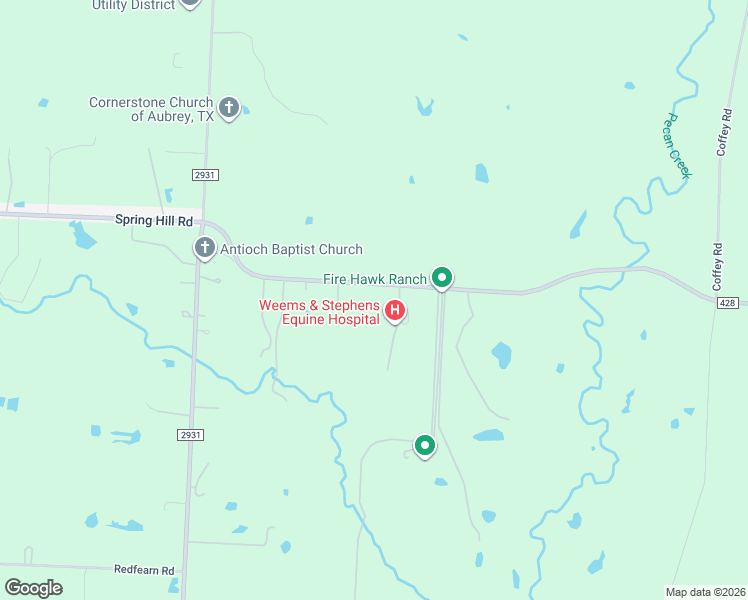 map of restaurants, bars, coffee shops, grocery stores, and more near 11806 Farm to Market Road 428 in Aubrey