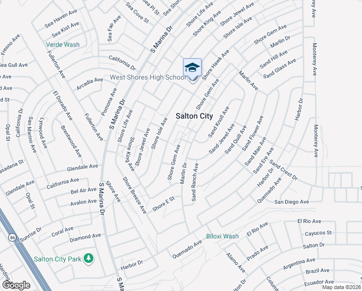 map of restaurants, bars, coffee shops, grocery stores, and more near 2316 Shore Gem Avenue in Thermal
