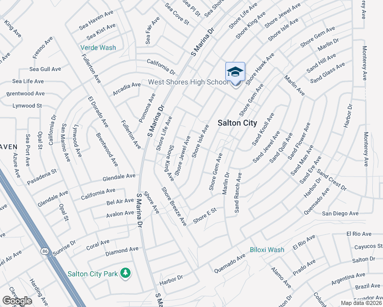 map of restaurants, bars, coffee shops, grocery stores, and more near 2319 Shore Isle Avenue in Thermal