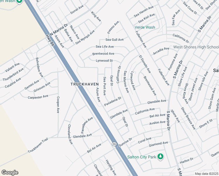 map of restaurants, bars, coffee shops, grocery stores, and more near 2330 Opal Street in Thermal