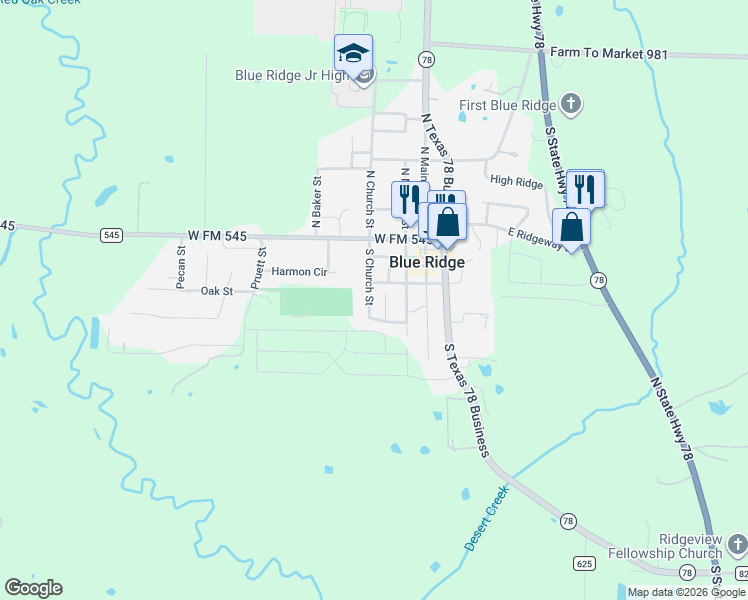 map of restaurants, bars, coffee shops, grocery stores, and more near 399 Beryl Lane in Blue Ridge