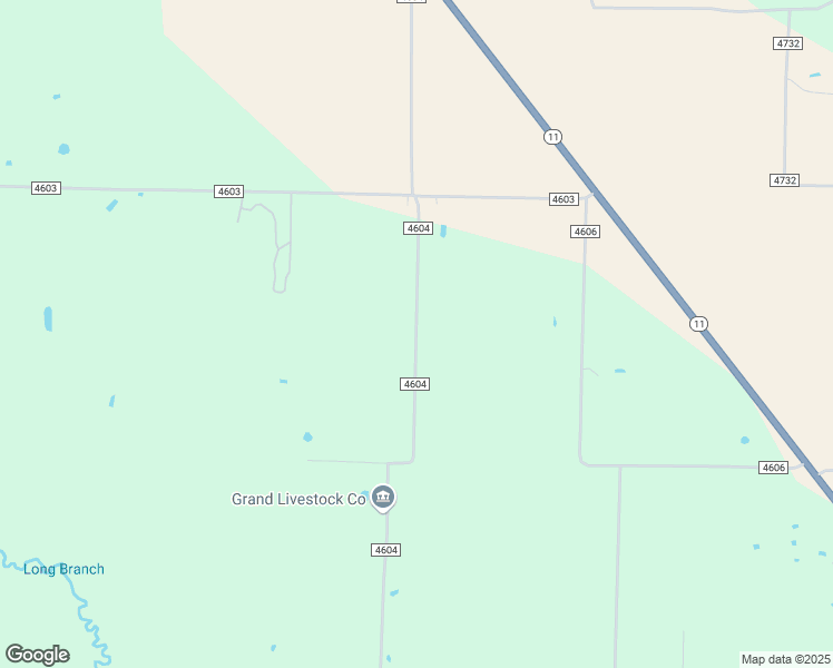 map of restaurants, bars, coffee shops, grocery stores, and more near County Road 4604 in Hunt County