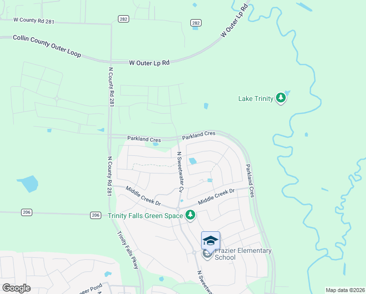 map of restaurants, bars, coffee shops, grocery stores, and more near 1504 Littrell Lane in McKinney