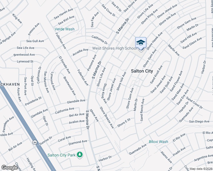 map of restaurants, bars, coffee shops, grocery stores, and more near 2331 Shore King Avenue in Thermal