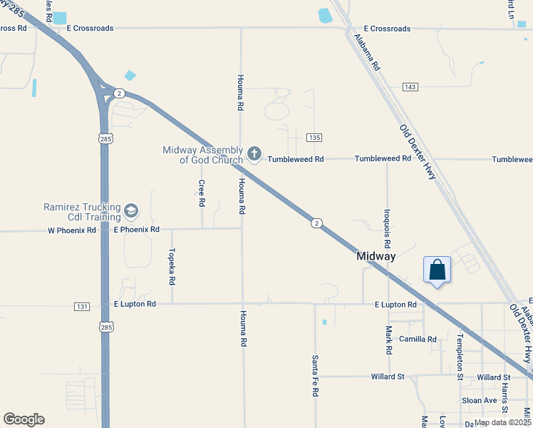map of restaurants, bars, coffee shops, grocery stores, and more near 6361-6399 Houma Road in Dexter