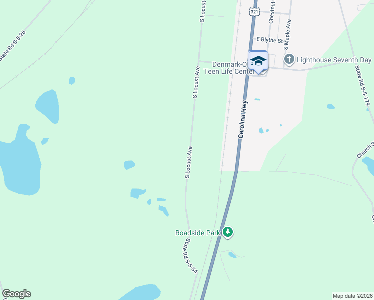 map of restaurants, bars, coffee shops, grocery stores, and more near 2354 South Locust Avenue in Denmark