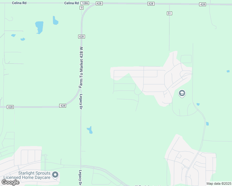 map of restaurants, bars, coffee shops, grocery stores, and more near 2101 Halkin Road in Celina