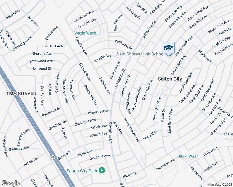 map of restaurants, bars, coffee shops, grocery stores, and more near 2324 South Marina Drive in Thermal