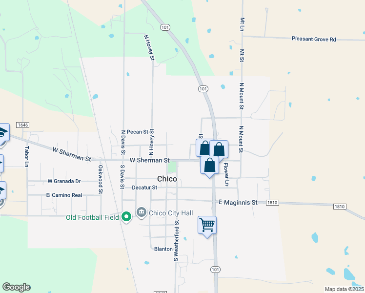 map of restaurants, bars, coffee shops, grocery stores, and more near 107 West Kentucky Street in Chico