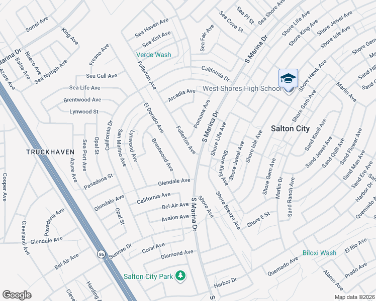 map of restaurants, bars, coffee shops, grocery stores, and more near 2325 Fullerton Ave in Thermal