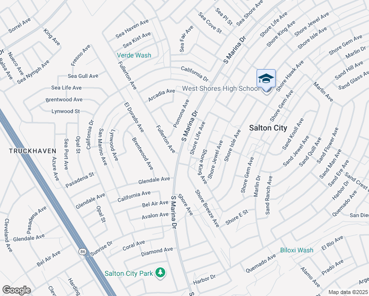 map of restaurants, bars, coffee shops, grocery stores, and more near 2328 South Marina Drive in Thermal