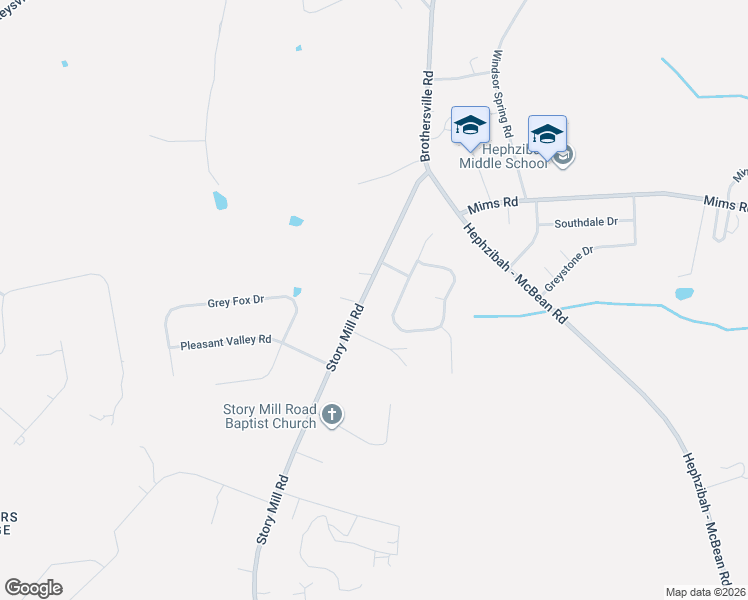 map of restaurants, bars, coffee shops, grocery stores, and more near 2007 Story Mill Estate Drive in Hephzibah