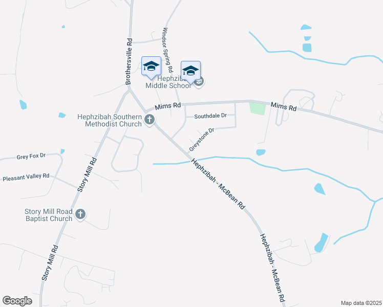 map of restaurants, bars, coffee shops, grocery stores, and more near 4556 Greystone Drive in Hephzibah