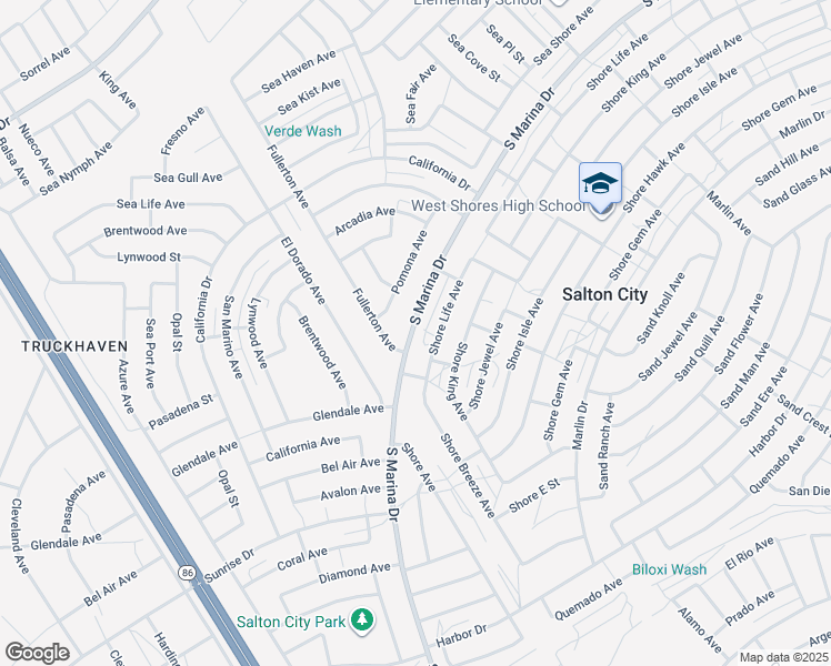 map of restaurants, bars, coffee shops, grocery stores, and more near 2324 South Marina Drive in Thermal