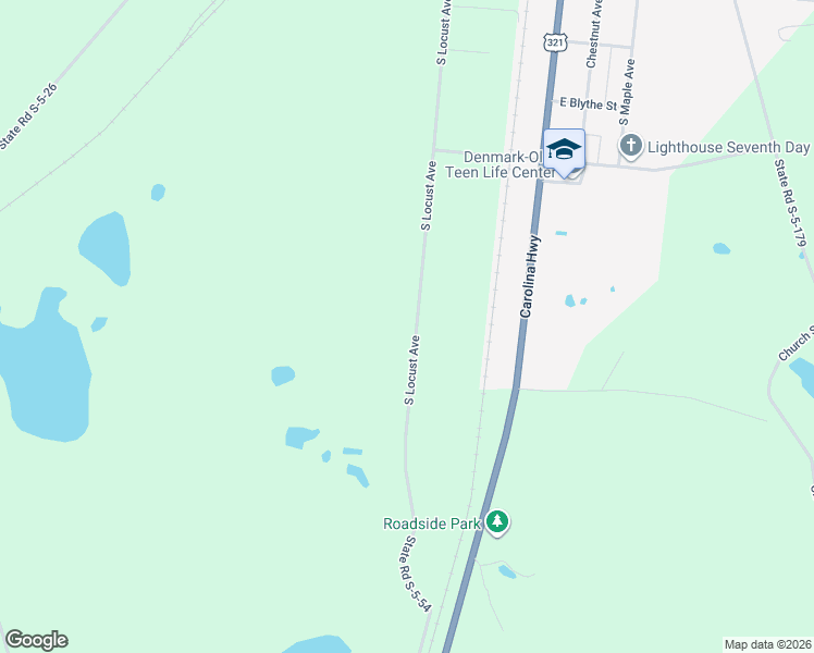 map of restaurants, bars, coffee shops, grocery stores, and more near 2354 South Locust Avenue in Denmark