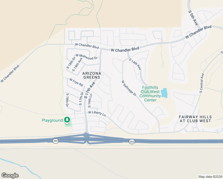 map of restaurants, bars, coffee shops, grocery stores, and more near 16429 South 16th Avenue in Phoenix