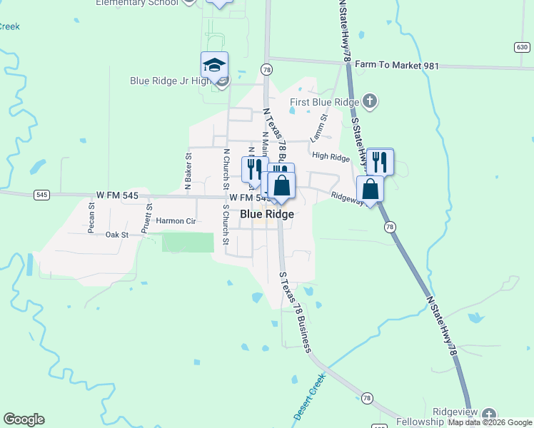 map of restaurants, bars, coffee shops, grocery stores, and more near in Blue Ridge