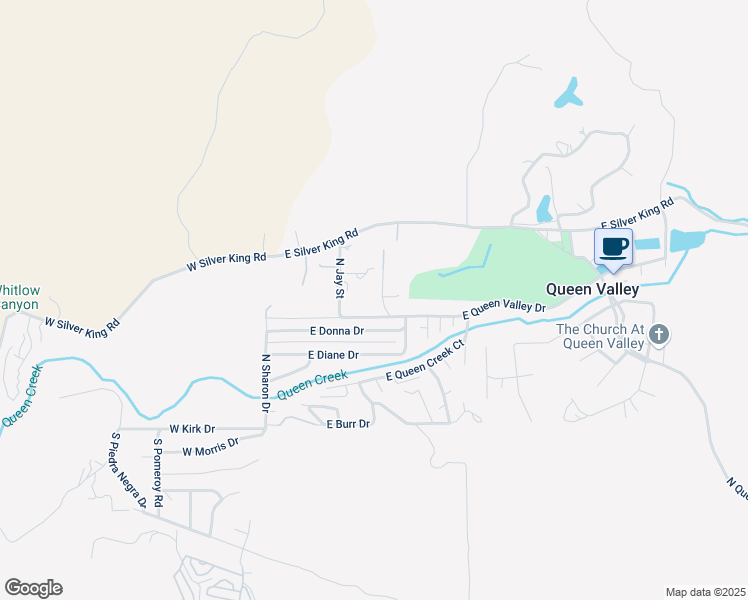 map of restaurants, bars, coffee shops, grocery stores, and more near 509 East Queen Valley Drive in Queen Valley