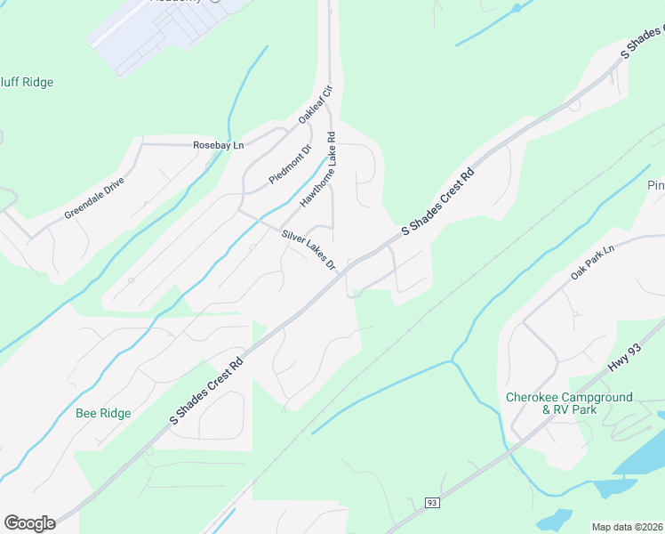 map of restaurants, bars, coffee shops, grocery stores, and more near 7500 Silver Lakes Drive in Bessemer