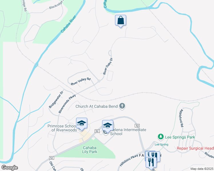 map of restaurants, bars, coffee shops, grocery stores, and more near 244 Piney Woods Lane in Helena