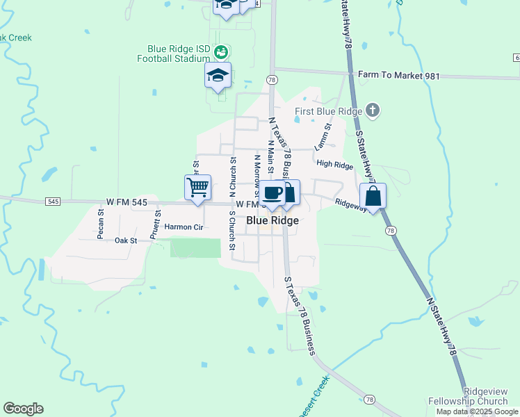map of restaurants, bars, coffee shops, grocery stores, and more near in Blue Ridge