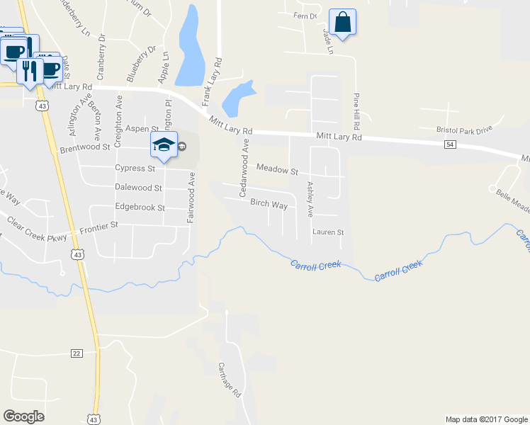 map of restaurants, bars, coffee shops, grocery stores, and more near 11422 Spruce Avenue in Northport