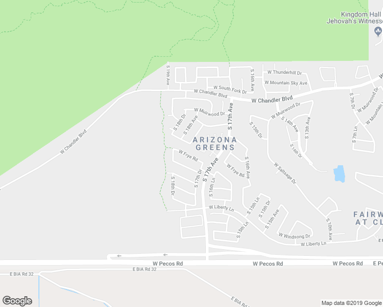 map of restaurants, bars, coffee shops, grocery stores, and more near 1732 West Frye Road in Phoenix