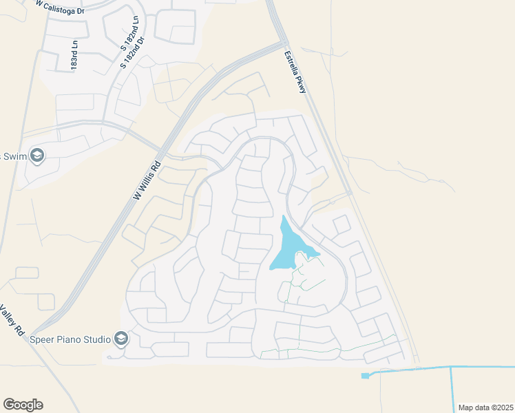 map of restaurants, bars, coffee shops, grocery stores, and more near 17885 West Amberwood Drive in Goodyear