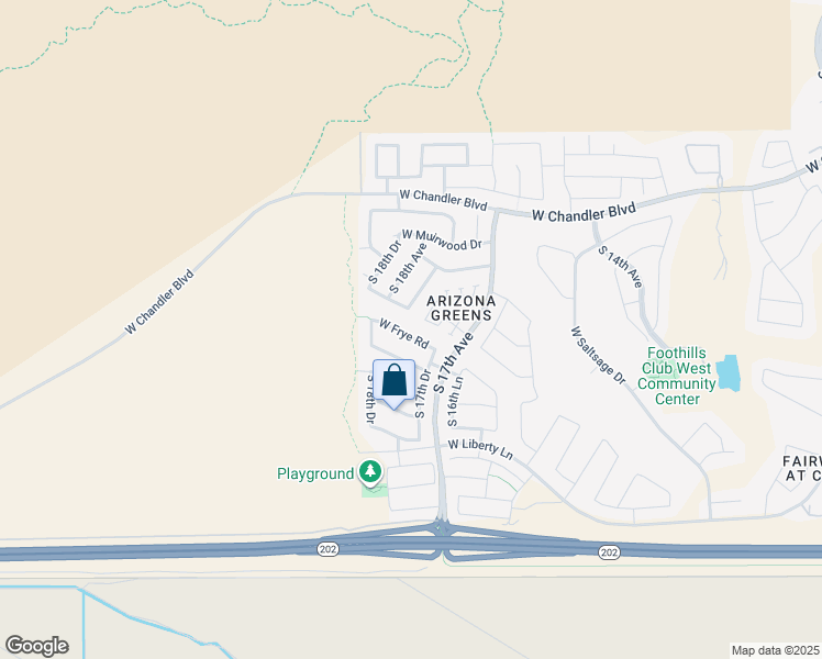 map of restaurants, bars, coffee shops, grocery stores, and more near 1744 West Frye Road in Phoenix