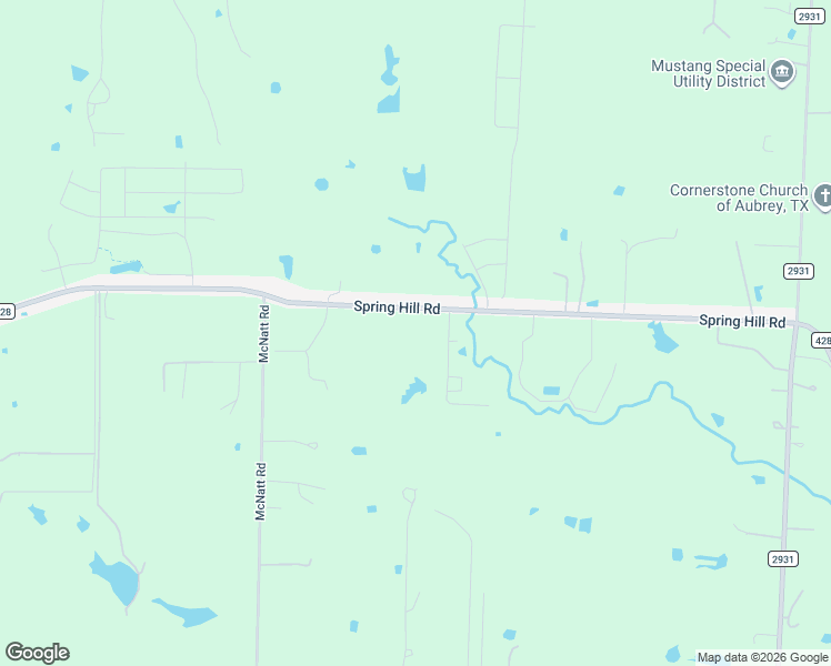 map of restaurants, bars, coffee shops, grocery stores, and more near 30842 Farm to Market Road 428 in Aubrey