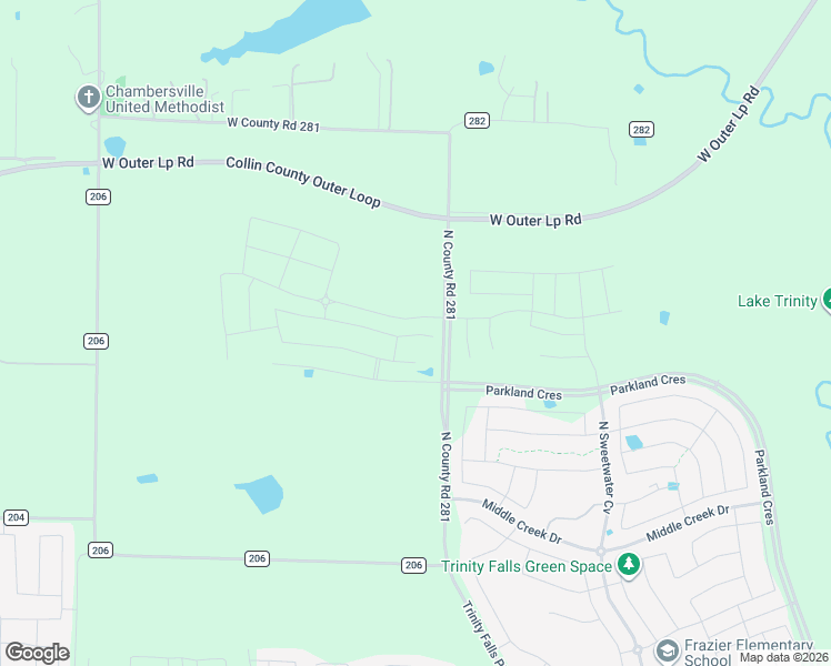 map of restaurants, bars, coffee shops, grocery stores, and more near 9185 North County Road 281 in McKinney