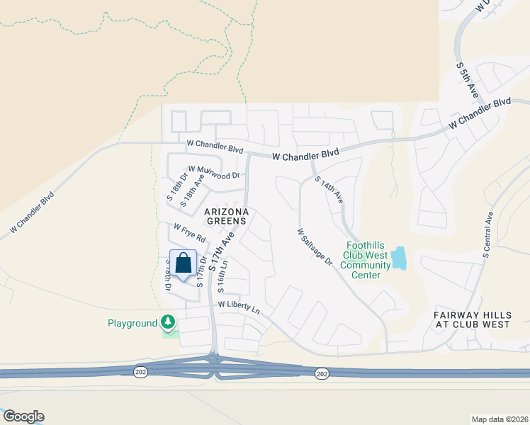 map of restaurants, bars, coffee shops, grocery stores, and more near 16032 South 15th Drive in Phoenix