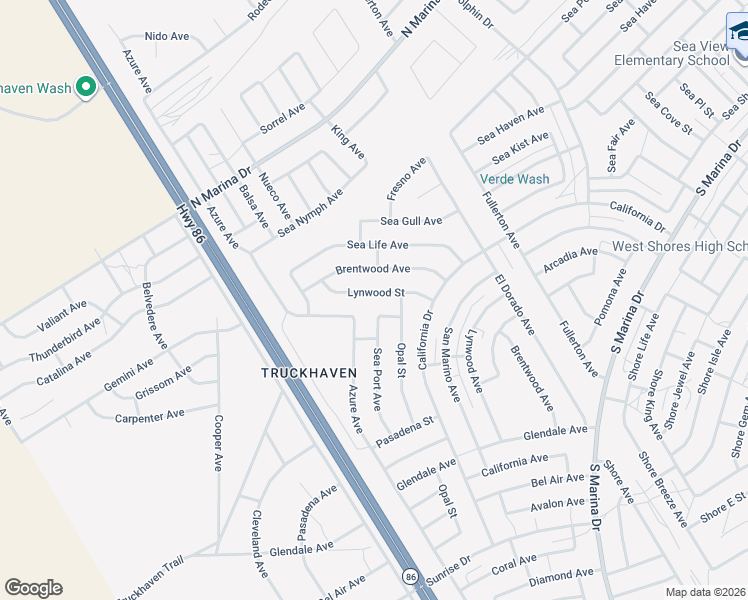 map of restaurants, bars, coffee shops, grocery stores, and more near 1331 Lynwood Street in Thermal