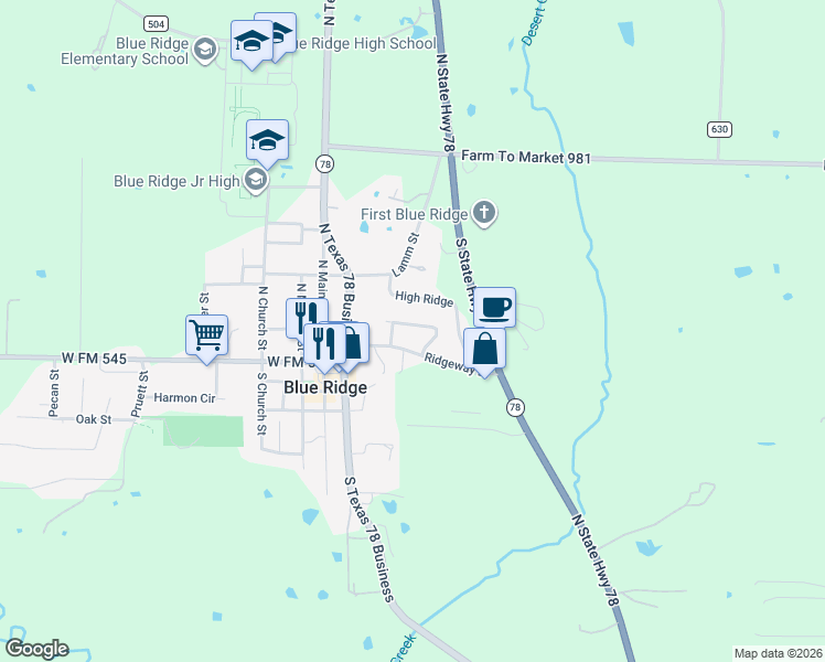 map of restaurants, bars, coffee shops, grocery stores, and more near 217 Ridgetop Court in Blue Ridge
