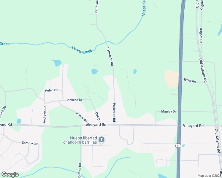 map of restaurants, bars, coffee shops, grocery stores, and more near 161 Patterson Road in Griffin